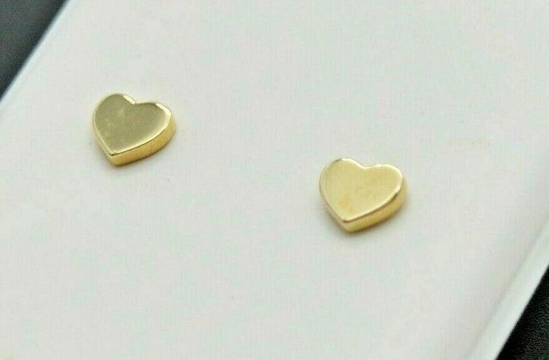 Real 14K Yellow-Rose Gold Mini Heart Stud Earrings