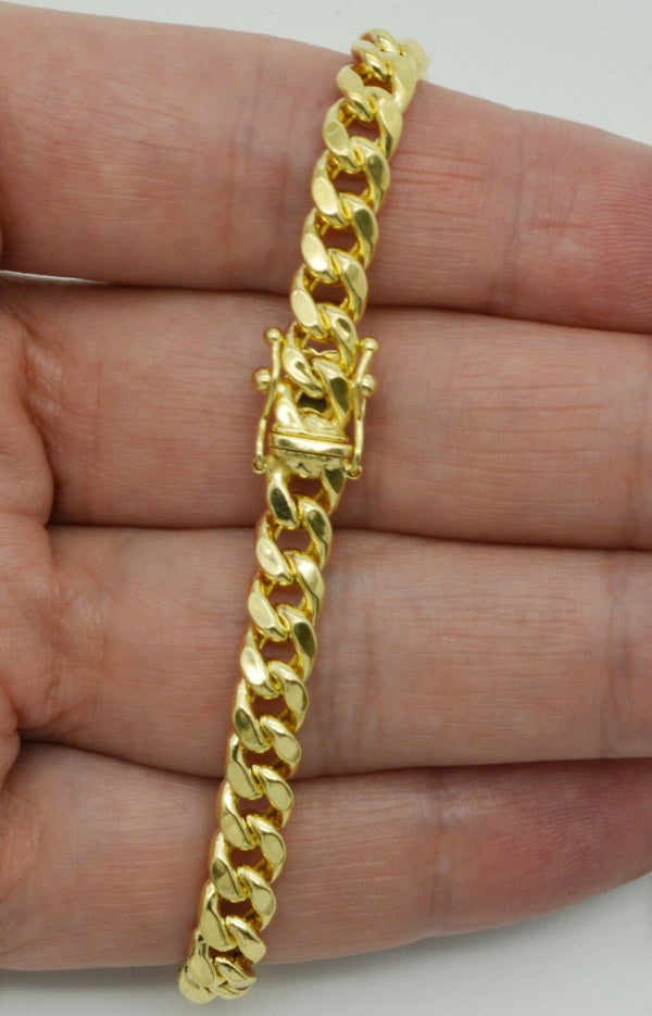 Mens 7mm 10k Real Yellow Gold Miami Cuban Curb Chain Bracelet 8 1/4" 11gr