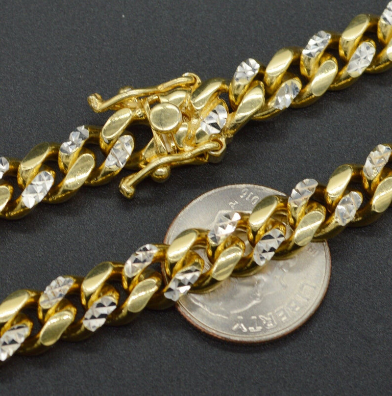 8.5'' Solid Miami Cuban Bracelet 14K Yellow Gold Clad Sterling Silver 925 25.3gr