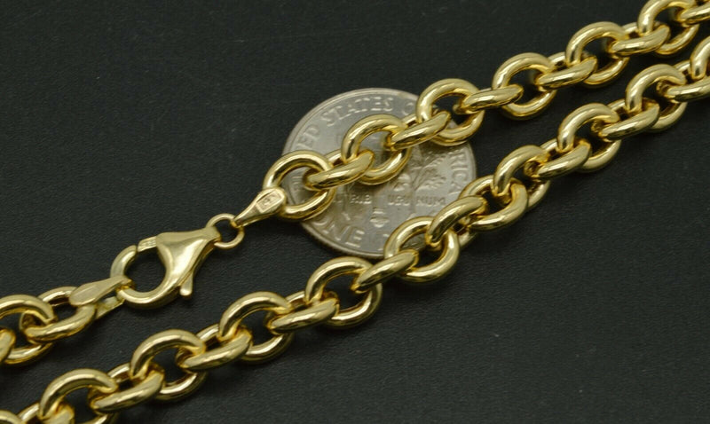 NEW Real 14k Yellow Gold 6mm Rolo oval Chain 18'' 20''