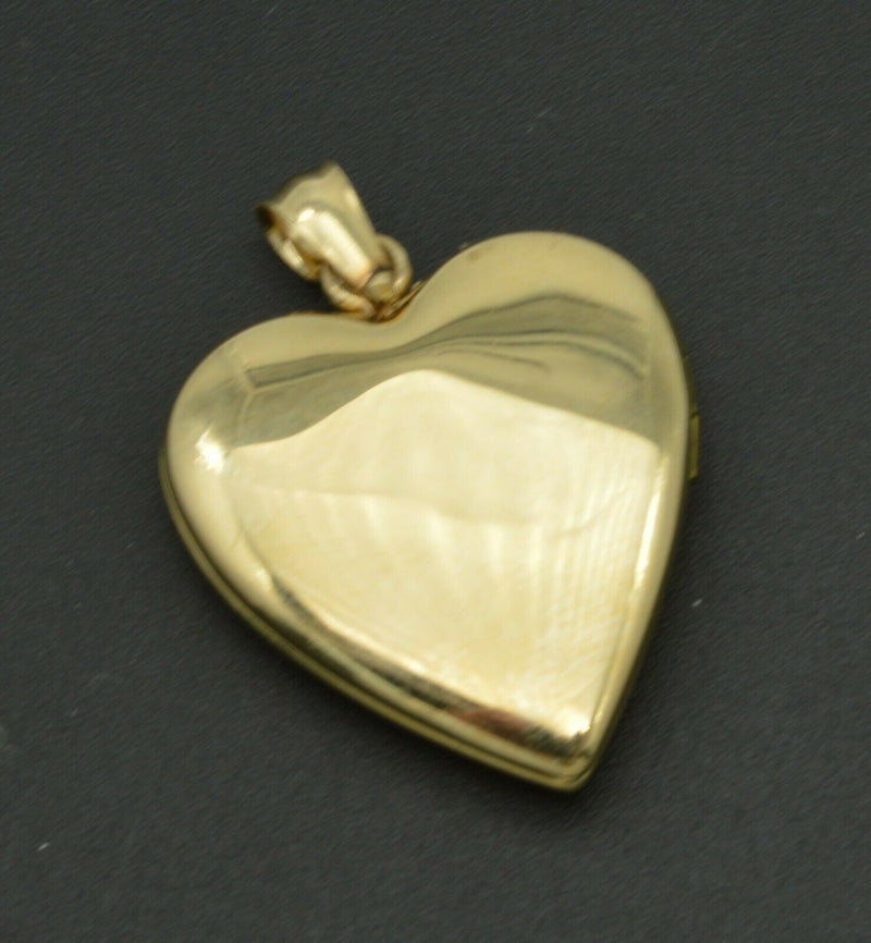 14K Solid Yellow gold Heart LOCKET with Flowers