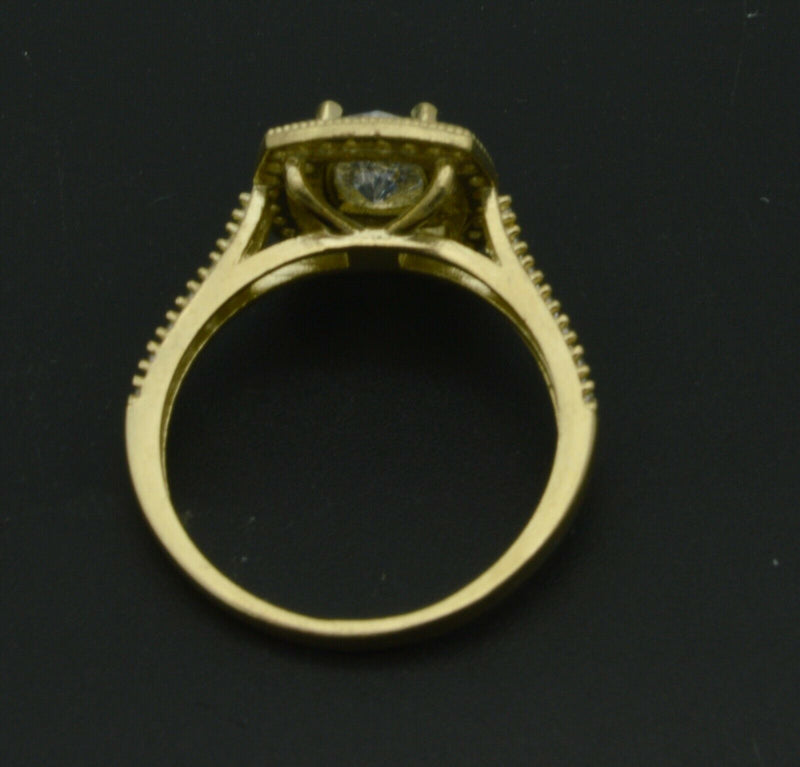 10k Solid Yellow Gold 2.00ct Created Round Diamond Engagement Ring