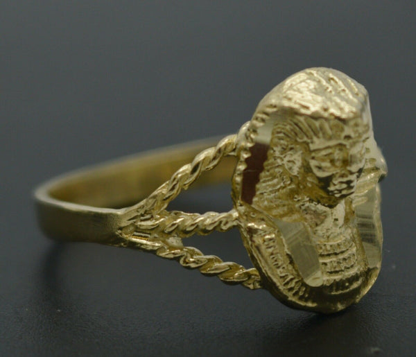 Real Solid 10K Yellow Gold Egyptian Pharaoh King Ring