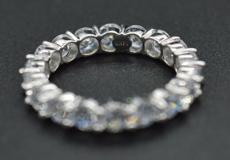 RM16 4.00ct Created Round Diamond Eternity Wedding Band Size 8 14K White Gold