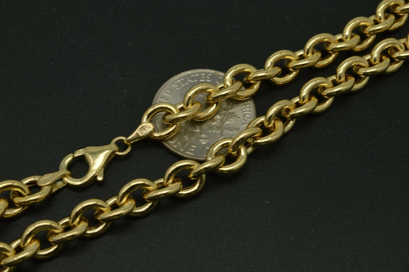 NEW Real 14k Yellow Gold 6mm Rolo oval Chain 18'' 20''