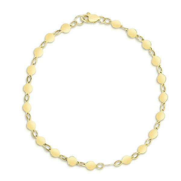 Real 14K Yellow Gold 1.2gr 7" Polished Mirror Chain Bracelet.jpg