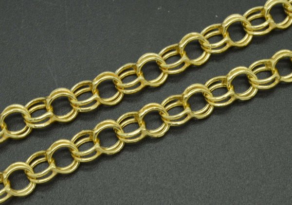 10K Yellow Solid Gold Charm 5mm Oval Chain Bracelet 2.7gr 7 1/2''