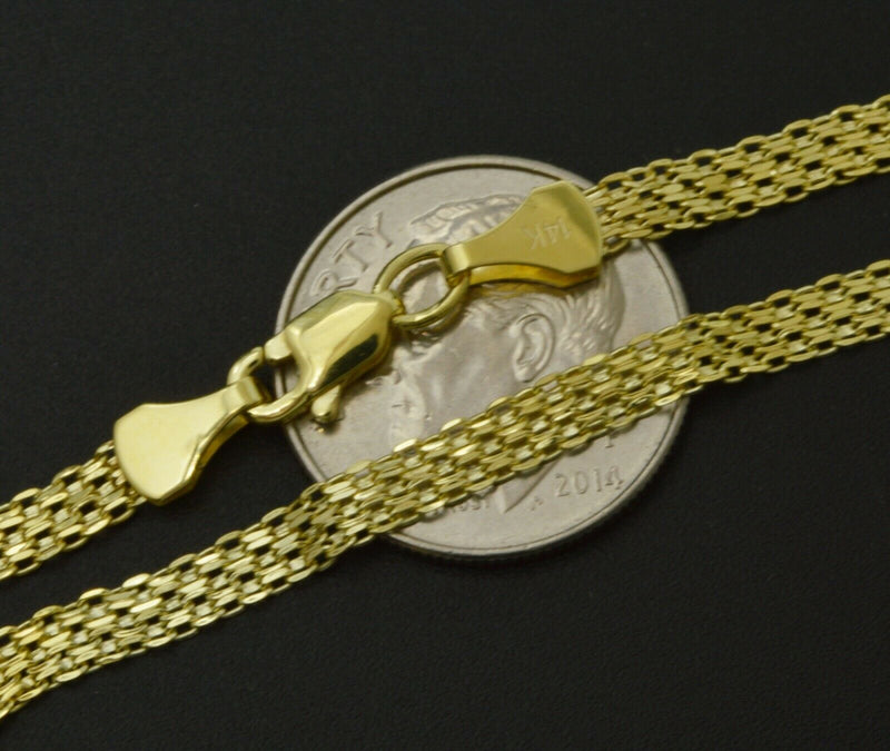 14k Yellow Solid Gold Bismark-Link Bracelet 3.2mm 7'' 7.5''.jpg