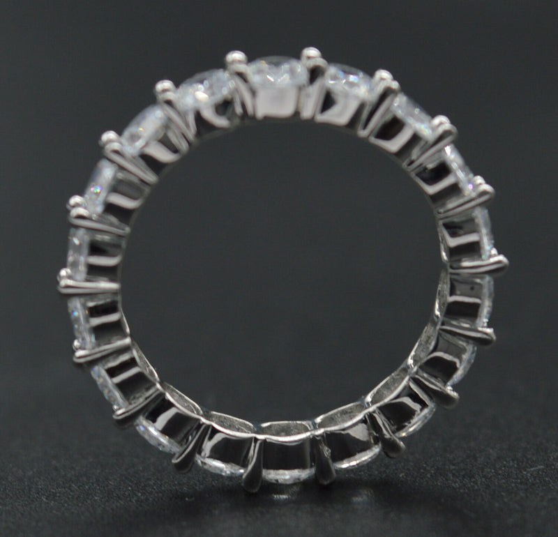 RM16 4.00ct Created Round Diamond Eternity Wedding Band Size 8 14K White Gold