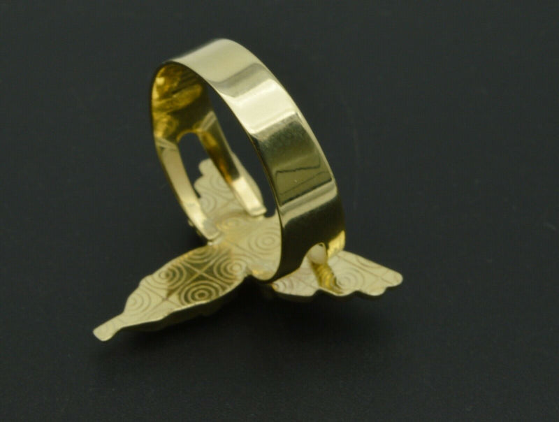 Real 10K Yellow Gold 22mm Ladies Angel Ring 2.2 grams All Sizes