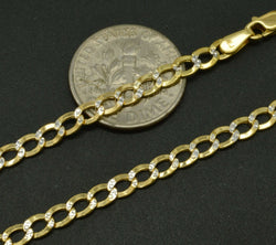 NEW 14k Yellow Gold 3.6mm Cuban Curb Link Chain 16" - 24"