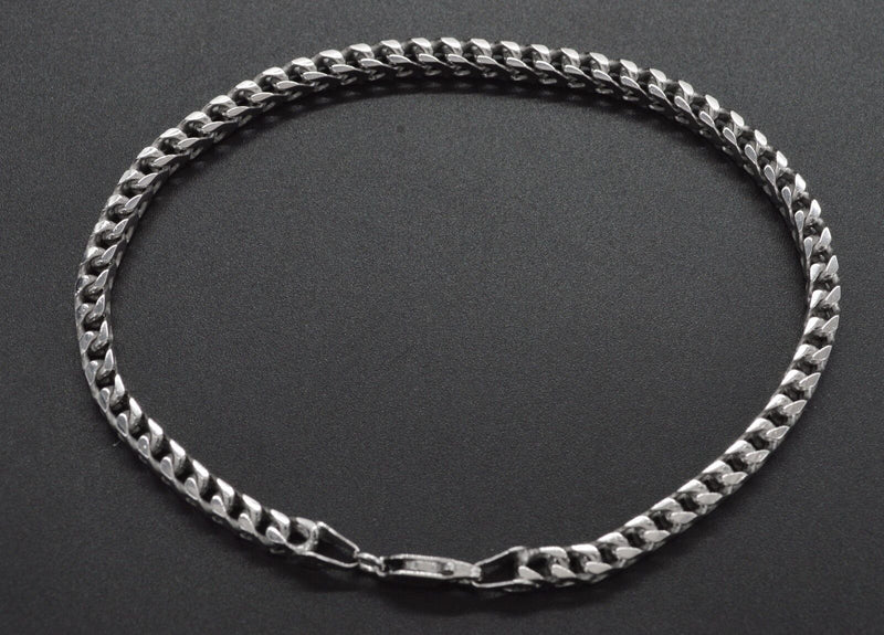 BM40 Mens Franco Solid Sterling Silver 925 Chain Bracelet. 9" 15.7gr