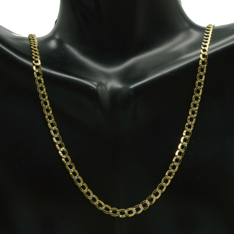 NEW 14k Yellow Gold 3.6mm Cuban Curb Link Chain 16" - 24"