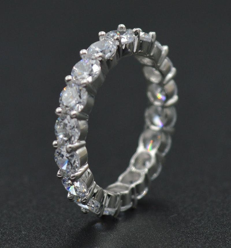 RM16 4.00ct Created Round Diamond Eternity Wedding Band Size 8 14K White Gold