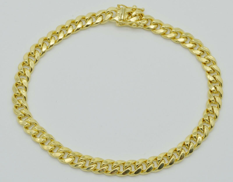 Mens 7mm 10k Real Yellow Gold Miami Cuban Curb Chain Bracelet 8 1/4" 11gr