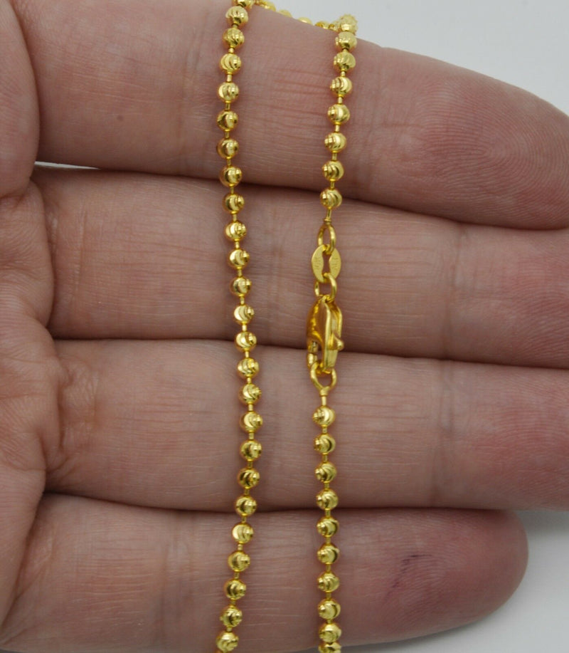 14k Yellow Gold Ball Bead Chain 3 mm