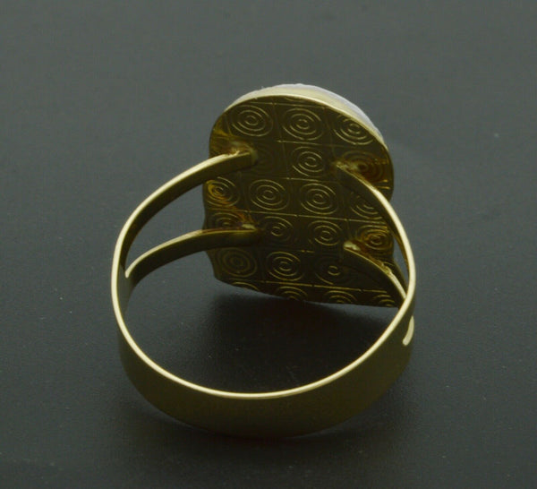Real Solid 10K Yellow Men's Jesus Head Two-Tone Ring