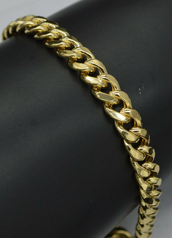 10K Yellow REAL GOLD Miami Cuban Curb Chain Necklace 6mm 20''22"-24" 26"