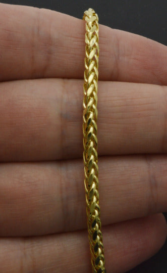 10K Lady's & Men's Real Yellow Gold wheat Bracelet 3.3mm 3.7 gr 7'' 8''