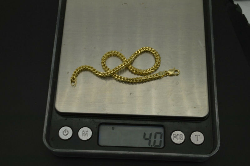 10k Real Yellow Gold Franco 3mm Bracelet. 7", 7 1/4", 8"  4.0 gr