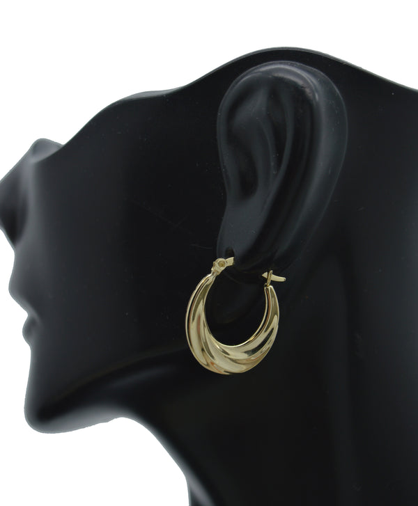 Real 10k Solid Yellow Gold hoop Drop Twisted Earrings 20.1mm.jpg