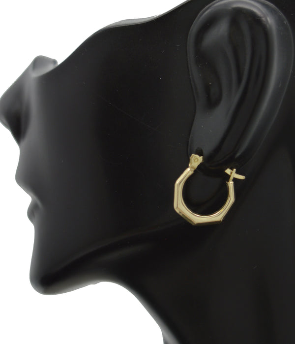 Real 10k Solid Yellow Gold On The Hook Small Hoop Earrings 14.3mm.jpg