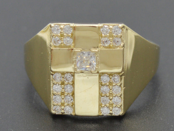 Real Solid 10K Yellow Gold Men's Square Unique Ring 14.7mm ALL Sizes 4.0grams.jpg