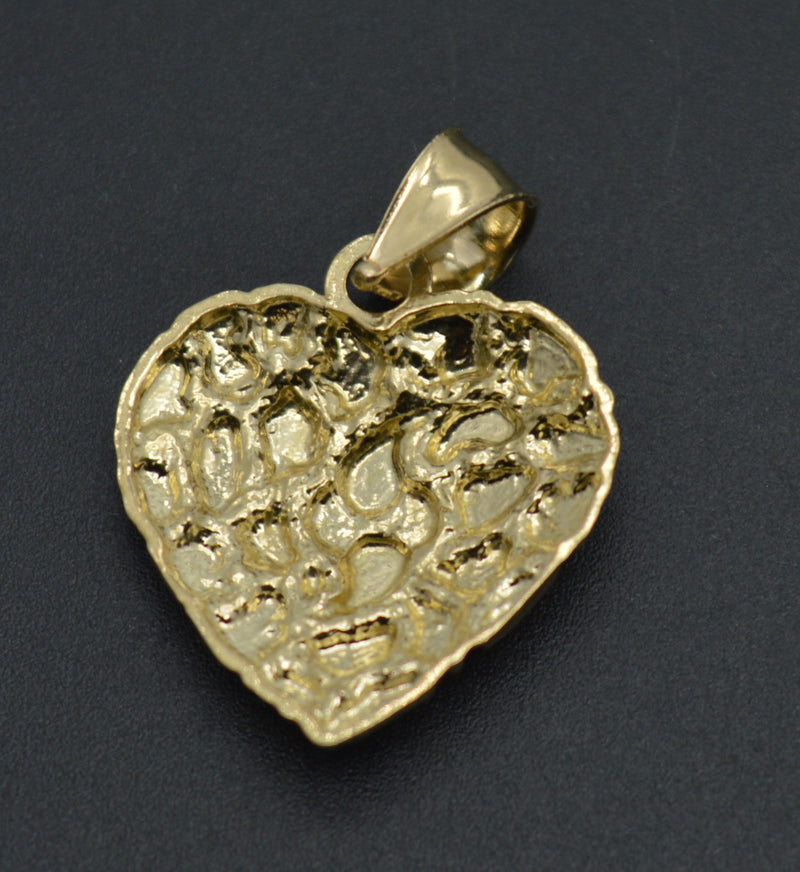 Real 10K Solid Yellow Gold Women Heart Shape Lock Pendant 1.8grams.jpg