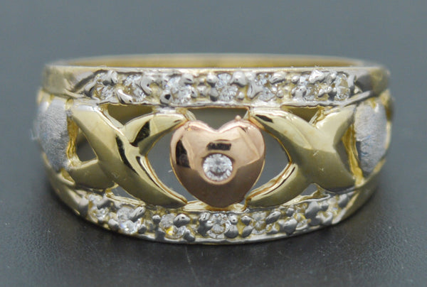 Real 10k Solid Yellow Gold Chopard Happy Diamonds Love Ring 10.1mm 4.1gr.jpg