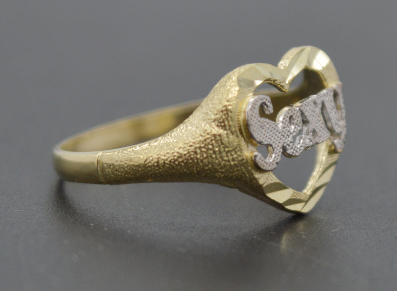 Real 10k Solid Yellow Gold Heart Shape Sexy Women Ring 11.5mm All Size