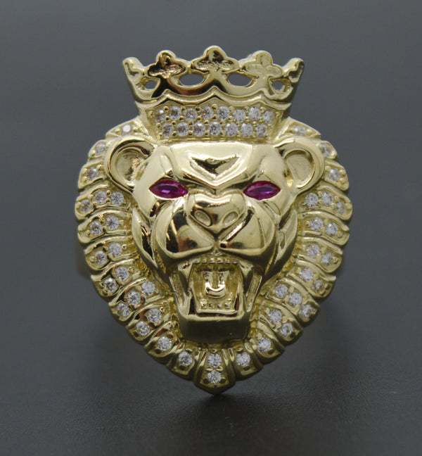 Real Solid 10K Yellow Gold Men's Ruby Eyes Rings ALL Sizes 8 Grams 27.8mm