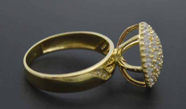 Real Solid 10k Yellow Gold Women Round Diamond Halo Engagement Ring All Sizes.jpg