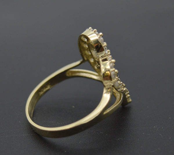 Real Solid 10k Yellow Gold Women CZ 2.6gr Love Heart Ring All Sizes 18.7 mm .jpg