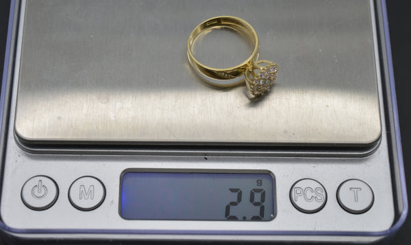 Real Solid 10k Yellow Gold Women Round CZ Stone Ring All Sizes 2.9 Grams.jpg