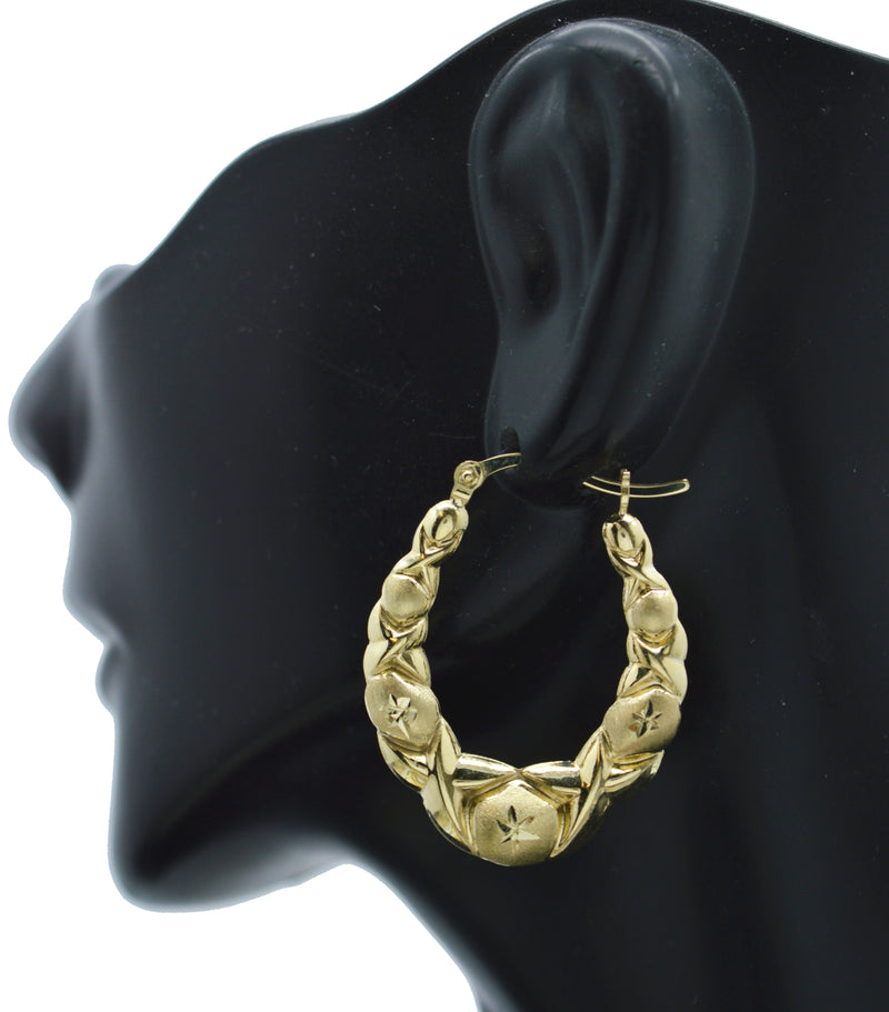 Real 10K Yellow Solid Gold Hug & Kisses Hoop Earrings 2.7 gr.jpg