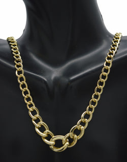 Real 14K Yellow Gold Heavy Chunky Royal Large Link Chain Necklace 9.2 grams