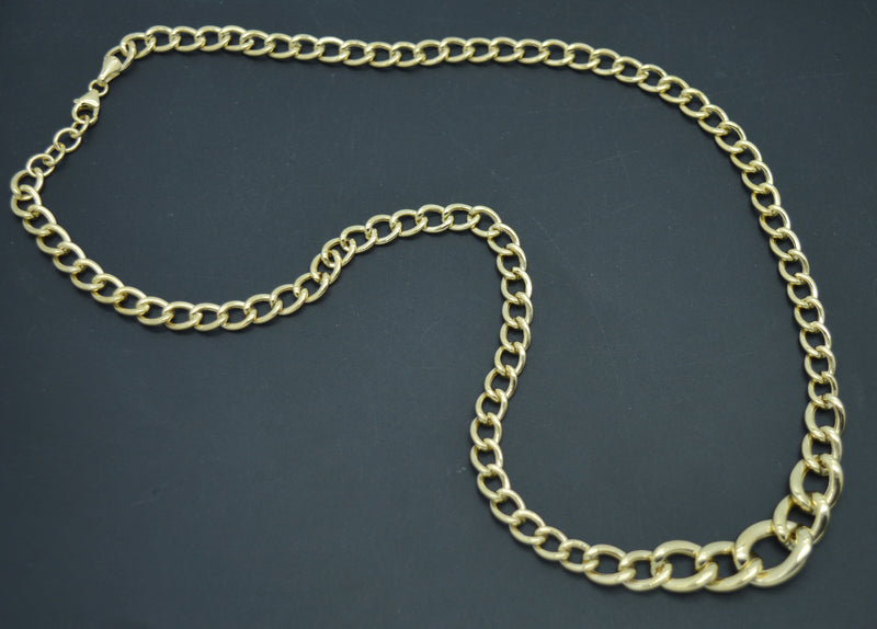 Real 14K Yellow Gold Heavy Chunky Royal Large Link Chain Necklace 9.2 grams