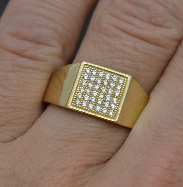 Real Solid 10K Yellow Solid Gold Men's Diamond Ring ALL Sizes 10.7 mm 4.0 gr.jpg