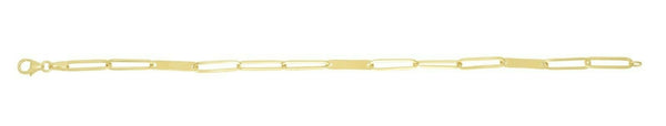 14K Yellow Gold 7" Paperclip Bar Alternating Link Chain Lobster 1.95gr Bracelet.jpg