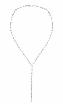 Real 14K White Gold 17" Round Mirror Chain 3.2gr Lariat Layered Charm Necklace